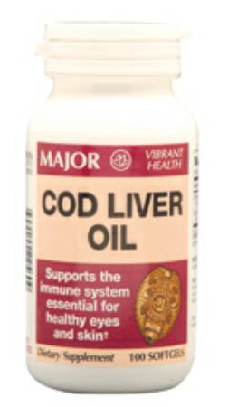 Major Pharmaceuticals Major Dietary supplement Cod Liver Oil Capsule 100 per Bottle - 904422560