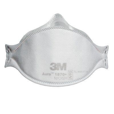 3M 1870+ N95 Aura Health Care Particulate Respirator and Surgical Mask - 20 Masks Per Box