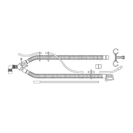Medline - Ventilator Circuit Corrugated Tube 72 Inch Tube Dual Limb Adult Without Bag Single Patient Use - HUD1619