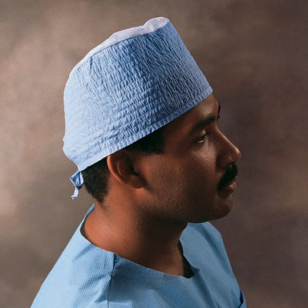 O&M Halyard - Surgeon Cap One Size Fits Most Blue Tie Closure - 69240