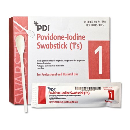 PDI - Impregnated Swabstick 10% Strength Povidone-Iodine Individual Packet NonSterile - S41350