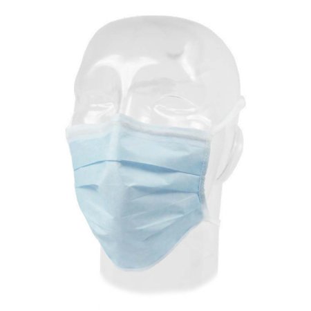 Comfort-Plus - Surgical Mask Pleated Tie Closure One Size Fits Most Blue NonSterile Not Rated Adult - 65-3112