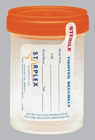 Medegen Medical Products LLC Starplex Specimen Container for Pneumatic Tube Systems Polypropylene Screw Cap 90 mL (3 oz.) Sterile - P02-B902-10