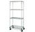 Metro Crash Super Erecta 4-Shelf Industrial Wire Shelving Stem Caster Cart - Chrome - Silver