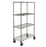 Metro Crash Super Erecta 4-Shelf Industrial Wire Shelving Stem Caster Cart - Chrome - Silver