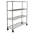 Metro Crash Super Erecta 4-Shelf Industrial Wire Shelving Stem Caster Cart - Chrome - Silver