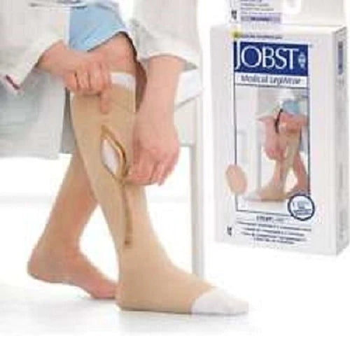 JOBST UlcerCARE - Compression Stocking with Liner Knee High 2X-Large Black Open Toe - 114514