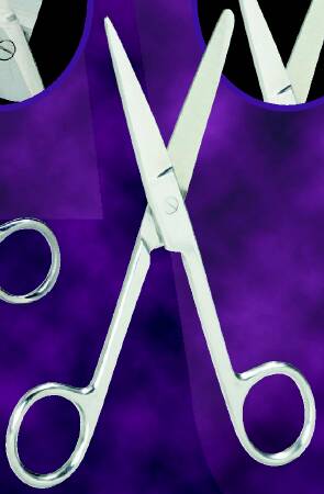 Medical Action Industries One Time Operating Scissors 5-1/2 Inch Length Floor Grade Nickel Plated Steel Sterile Finger Ring Handle Straight Sharp/Blunt - 56302