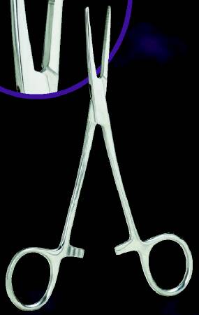 One Time - Needle Holder 6 Inch Length Straight Serrated Jaw Finger Ring Handle - 56349