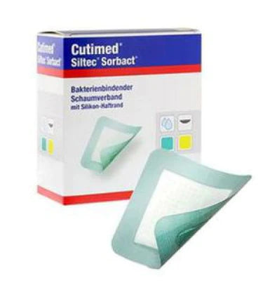 Cutimed Siltec Sorbact - Silicone Foam Dressing 7 X 7 Inch Sacral Silicone Adhesive with Border Sterile - 7325105
