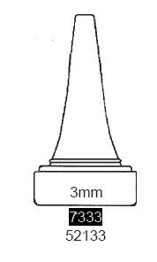 Ortec - Ear Speculum Tip Round Tip Plastic 3 mm Disposable - 7333
