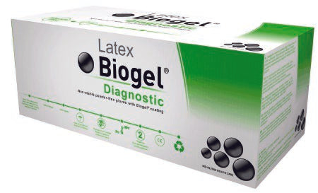 Molnlycke Biogel Diagnostic Exam Glove Size 6.5 NonSterile Latex Standard Cuff Length Micro-Textured Straw Not Chemo Approved - 30365