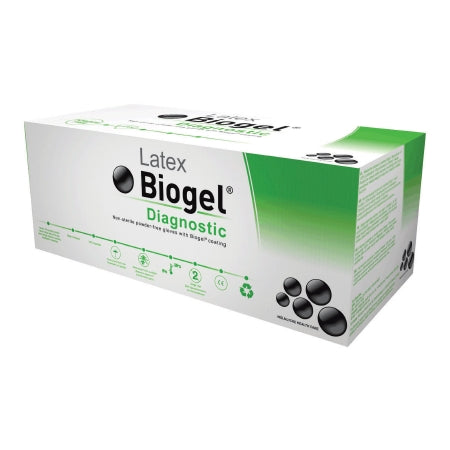 Biogel Diagnostic - Exam Glove Size 7.5 NonSterile Latex Extended Cuff Length Micro-Textured Straw Not Chemo Approved - 30375