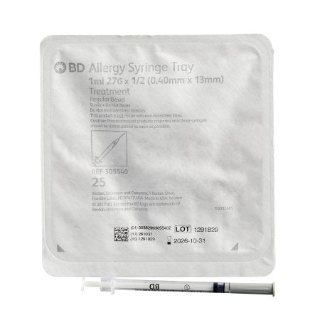 PrecisionGlide - Allergy Tray 1 mL 27 Gauge 1/2 Inch Thin Wall NonSafety - 305540