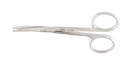 Miltex Miltex Iris Scissors Knapp 4 Inch Length OR Grade Stainless Steel (German) NonSterile Finger Ring Handle Curved Blade Blunt/Blunt - 18-1428