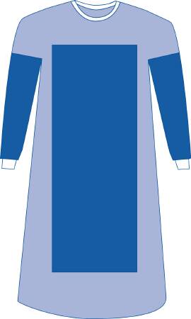 Eclipse - Poly-Reinforced Surgical Gown with Towel Large / X-Long Blue Sterile AAMI Level 4 Disposable - Medline - DYNJP2204