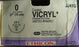 J & J Healthcare Systems Coated Vicryl Suture with Needle Absorbable Coated Undyed Suture Braided Polyglactin 910 Size 0 27 Inch Suture 1-Needle 36 mm Length 1/2 Circle Taper Point Needle - J260H