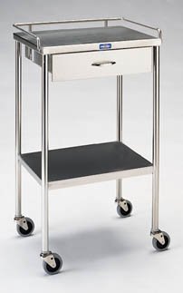 Pedigo Products Utility Cart Stainless Steel 16 X 20 X 34 Inch 1 Drawer / 1 Shelf Silver - SG-80-SS