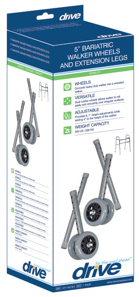 Drive Medical 5" Bariatric Walker Wheels, Combo Pack