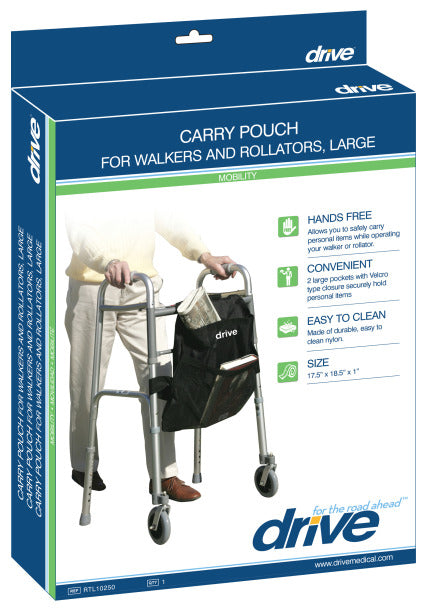 Drive Medical Carry Pouch for Walkers and Rollators, Large