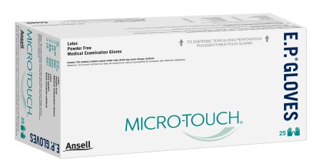 Ansell Micro-Touch E.P. Exam Glove Medium NonSterile Latex Extended Cuff Length Fully Textured Ivory Chemo Tested - 9205