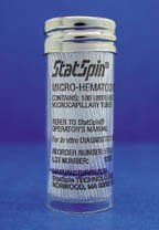 StatSpin - Capillary Blood Collection Tube Micro-hematocrit Ammonium Heparin Additive 40 mm Length 9 µL Red Stripe Without Closure Glass Tube - HT9H-10