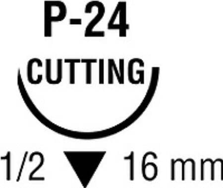 Ti•Cron - Suture with Needle Nonabsorbable Coated Blue Suture Braided Polyester Size 2 - 0 18 Inch Suture 1-Needle 16 mm Length 1/2 Circle Reverse Cutting Needle - 88863059-53