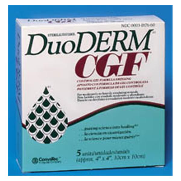 Convatec US Dressing Duoderm Cgf Hdrcld 4X4" Square Strl Adherent Flesh Absorbent Lf 5/Box, 20 Bx/Ca - 187660