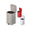 Brewer Company Can Trash Ss/Enml Fnsh 8Gal Step-On Pedal Overlapping Lid Beige Square Each - 35268