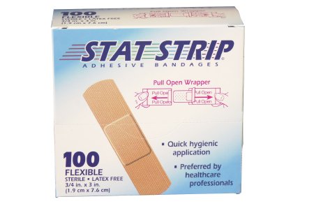 Dukal Stat Strip Adhesive Strip 3/4 X 3 Inch Fabric Rectangle Tan Sterile - 15210