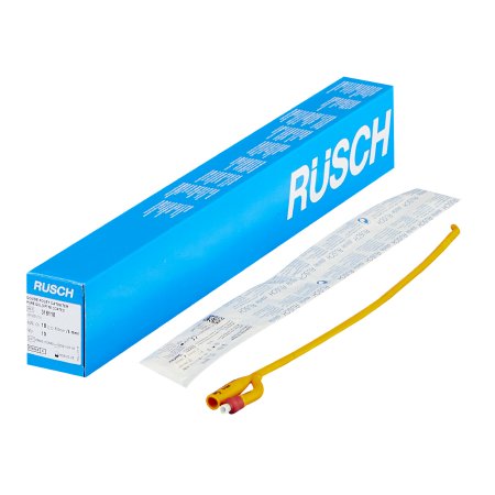 Rusch PureGold - Foley Catheter 2-Way Coude Tip 5 cc Balloon 18 Fr. PTFE (Teflon) Coated Latex - 318118