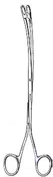 Miltex Miltex Grasping Forceps Desjardin-Rochester 9 Inch OR Grade Stainless Steel (German) NonSterile NonLocking Finger Ring Handle Curved Fenestrated Oval Tips - 14-88