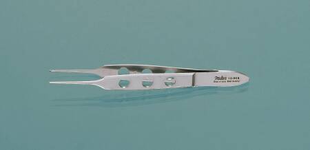 Miltex MeisterHand Tissue Forceps Bishop-Harmon 3-3/8 Inch Surgical Grade Stainless Steel (German) NonSterile NonLocking Fenestrated Thumb Handle Straight 1 X 2 Teeth - H18-868