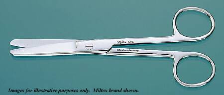 Miltex - Operating Scissors 5-1/2 Inch Length OR Grade German Stainless Steel NonSterile Finger Ring Handle Straight Blade Blunt Tip / Blunt Tip - 5-26