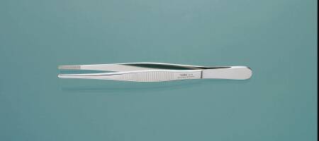 MeisterHand - Dressing Forceps 6 Inch Length Surgical Grade German Stainless Steel NonSterile NonLocking Thumb Handle Straight Serrated Tips - MH6-10