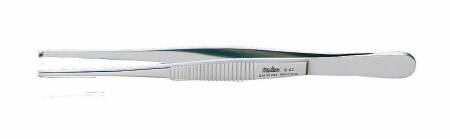 Miltex MeisterHand Tissue Forceps 5 Inch Surgical Grade Stainless Steel (German) NonSterile NonLocking Thumb Handle Straight 1 X 2 Teeth - H6-42