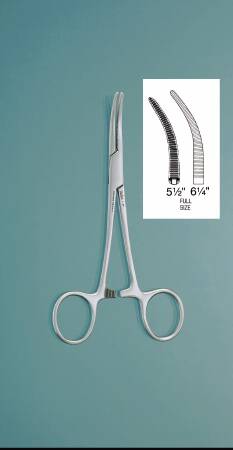 MeisterHand - Hemostatic Forceps Crile 5-1/2 Inch Length Surgical Grade German Stainless Steel NonSterile Ratchet Lock Finger Ring Handle Curved Serrated Tips - MH7-44