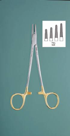 Miltex MeisterHand Needle Holder 6 Inch Serrated Jaws Finger Ring Handle - H8-44TC