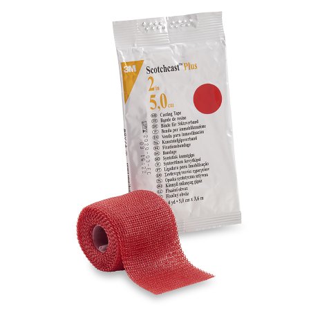3M Scotchcast Plus - Cast Tape 2 Inch X 12 Foot Fiberglass / Resin Red - 82002R