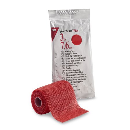 3M Scotchcast Plus - Cast Tape 3 Inch X 12 Foot Fiberglass / Resin Red - 82003R