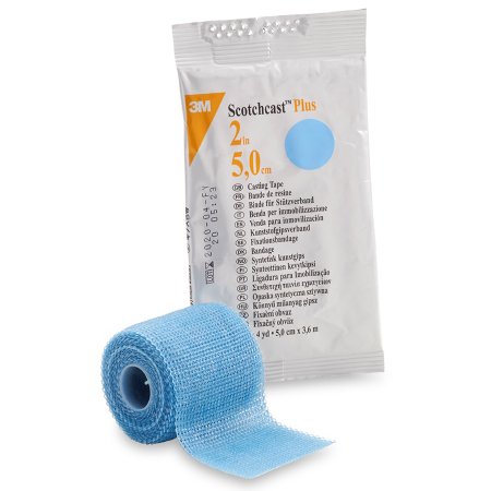 3M Scotchcast Plus - Cast Tape 2 Inch X 12 Foot Fiberglass / Resin Light Blue - 82002L