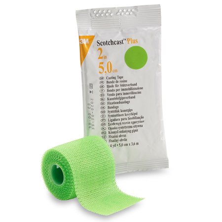3M Scotchcast Plus - Cast Tape 2 Inch X 12 Foot Fiberglass / Resin Bright Green - 82002V
