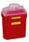 BD - Sharps Container 17-1/2 H X 12-4/5 W X 8-4/5 D Inch 6 Gallon Red Base / Clear Lid Vertical Entry Hinged Snap On Lid - 305457