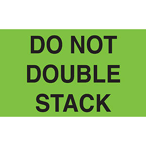 Tabbies Do Not Stack Labels, "DO NOT DOUBLE STACK" (Fluorescent Red) - 3"H x 5"W, 500 per Roll - 43512