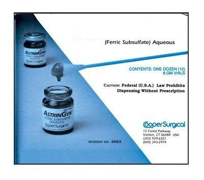 Cooper Surgical AstrinGyn Monsel's Solution 8 gm Single Use Glass Bottle Ferric Subsulfate Ferric Subsulfate - 6065