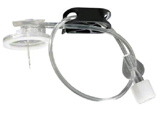 B. Braun Surecan Safety II Huber Needle Infusion Set 20 Gauge 1/2 Inch 8 Inch Tubing Caresite Needleless Port, Y-site Injection Port - 4447058-02