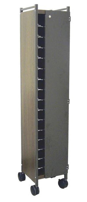 Omnimed Horizontal Privacy Style Chart Rack With Locking Panels (Wired Dividers 1-4 Tier), Beige