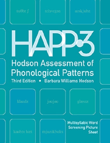 Pro-ed HAPP-3 Multisyllabic Word Screening Picture Sheet (1) by Barbara Williams Hodson- 11558
