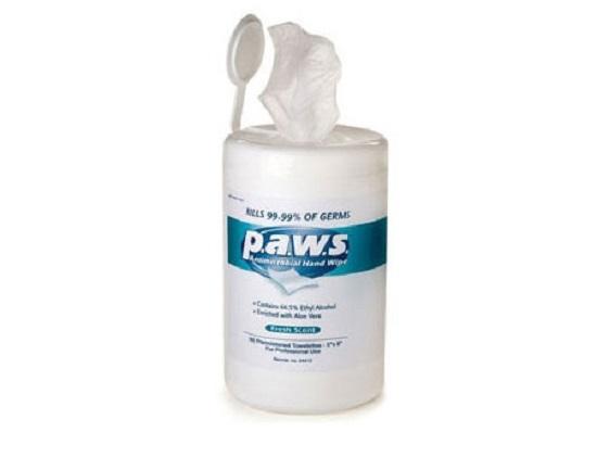 Safetec of America P.A.W.S. Hand Sanitizing Wipe 160 Count Ethyl Alcohol Canister - 34410