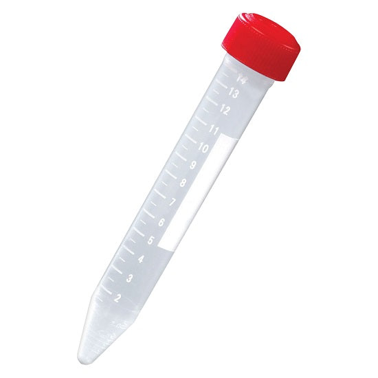 US Plastic Corp. Globe Scientific 15mL Polypropylene General Purpose Centrifuge Tubes with Caps & Racks Sterile Case of 500 - 6271